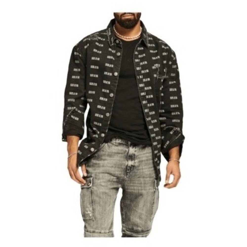 SER.O.YA Alex Button Down Shirt Logo Print‎ Western Jacket Shacket S
